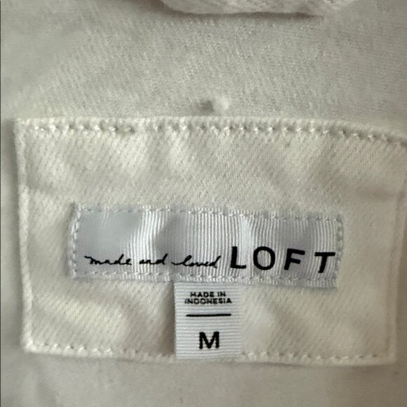 LOFT White Denim Jean Jacket Women’s Size M - Picture 2 of 5
